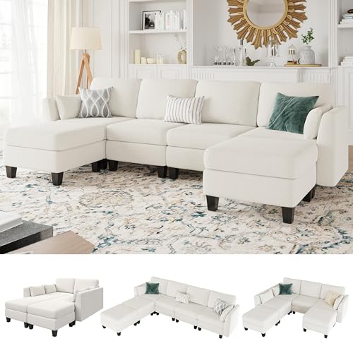 Dowiean Modular Sectional Sofa 6 Seaters Modular Sleeper Sofa Couch | Comfy Sectionals Couches Bed...