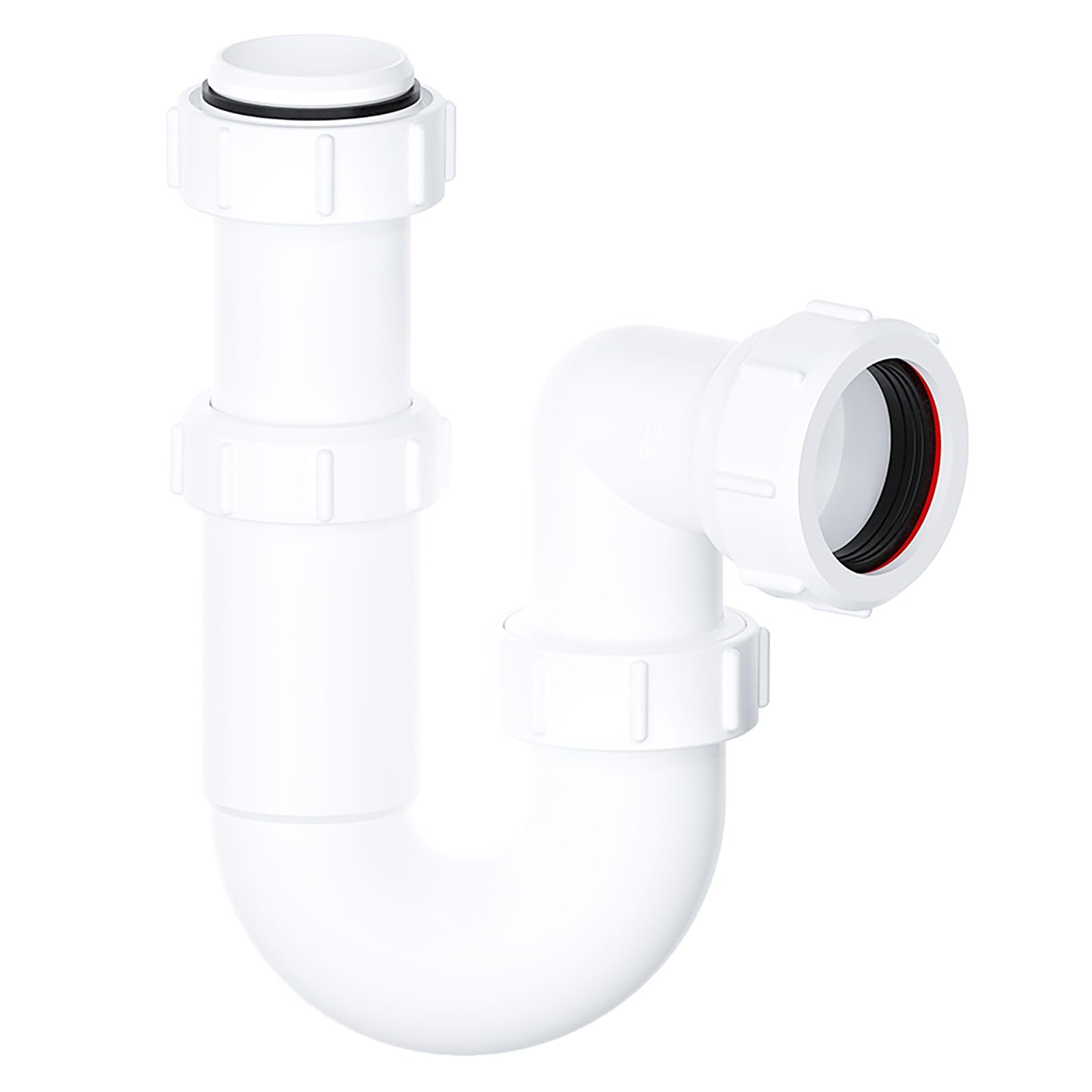 SPARES2GO Telescopic Sink P Trap Basin Swivel Plumbing Waste Pipe Kit (40mm / 1.5" / 1½")