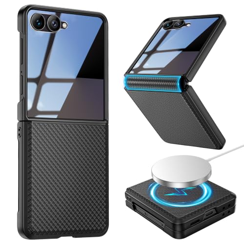 Magnetic for Samsung Galaxy Z Flip 7 Case Slim Fit Non-Slip Texture Blue