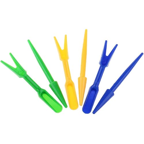 esowemsn 12 Sets (2pcs/Set) Garden Plastic Seeds Widger Seedlings Dibber Sowing Digging Tools Transplanting Planting Tools(Random Color)