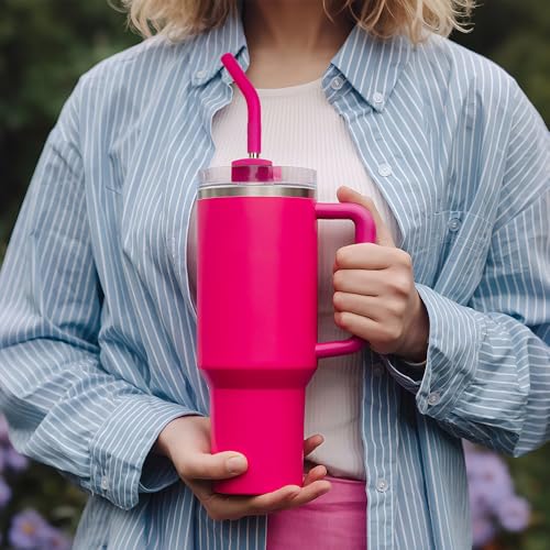Image of 12 inch Long Metal Straw for Stanley 40oz Cup, Reusable Straw with Silicone Tip