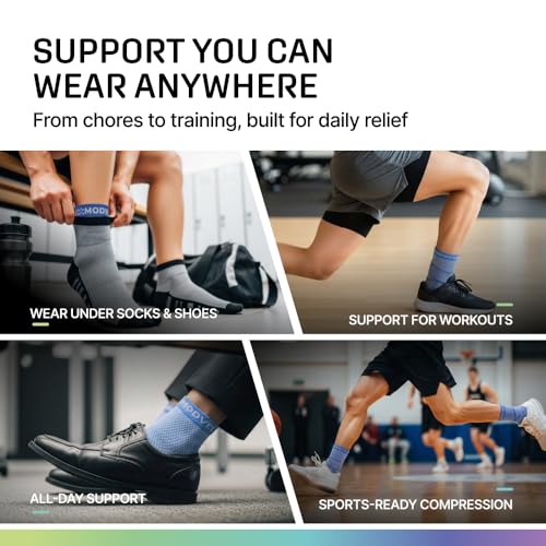 Image of Modvel Foot & Ankle Brace Socks with Adjustable Support Strap - Compression Sleeve for Sprained Ankle, Plantar Fasciitis Relief Tendonitis & Arthritis, Stabilizing Foot & Ankle Support for Women & Men