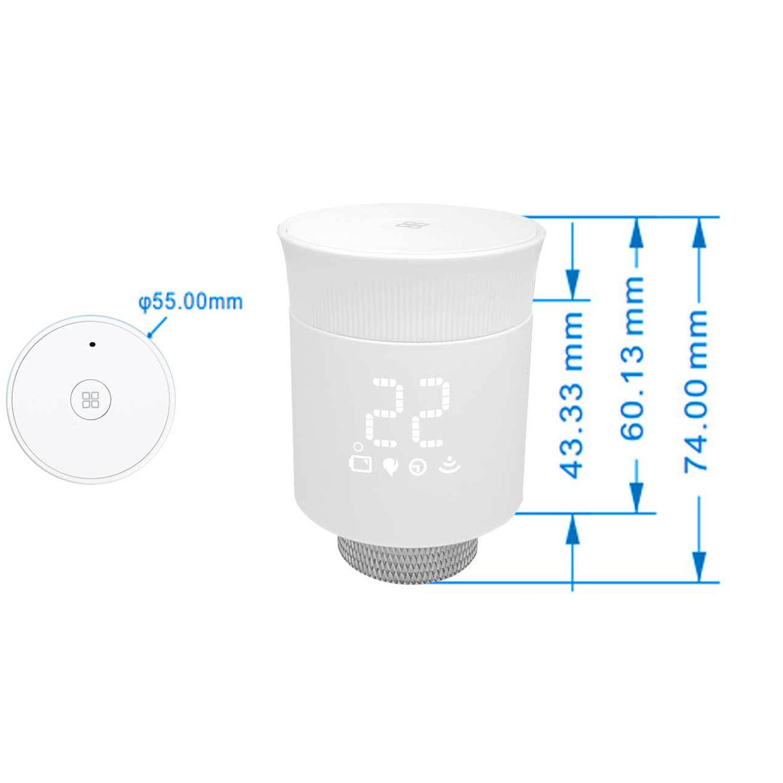 Haofy Válvula de Radiador con Termostato Inteligente con Aplicación Control Remoto Soporte de Concentrador 3.0 Compatibilidad M30 X 1,5 Mm Rango de Temperatura para Gestión de