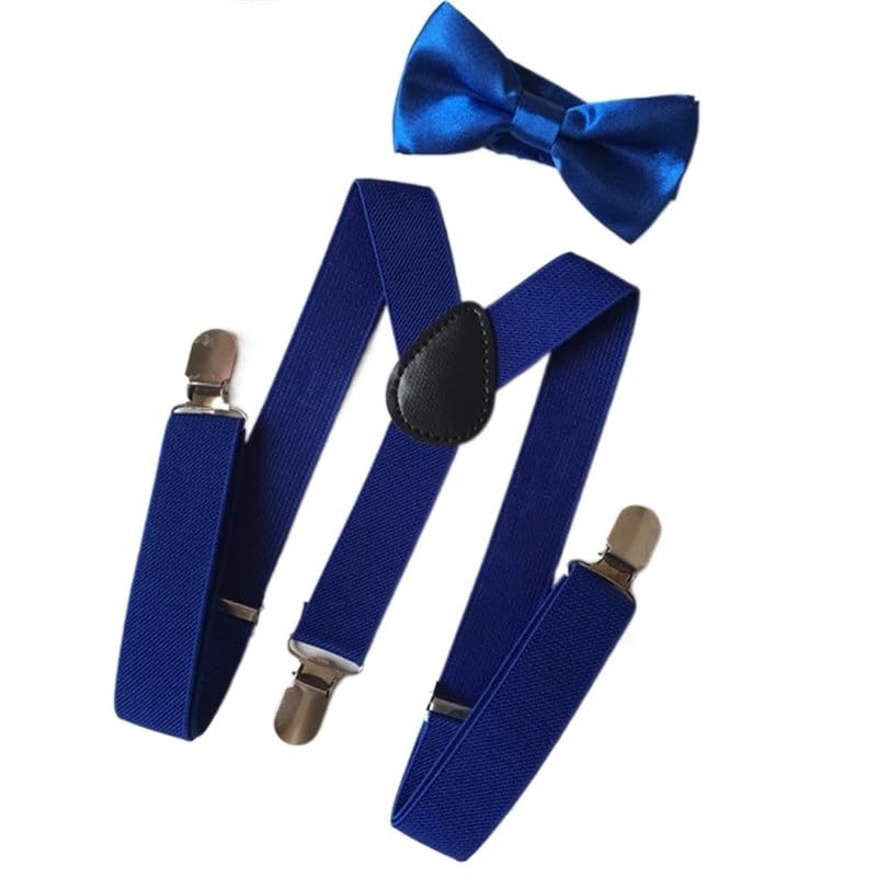 Tirantes Conjunto de Pajarita con Tirantes elásticos for niños, Traje a Juego for niño y niña, Pajarita, Traje de Boda, cinturón Ajustable con Espalda en Y (Color : 3)