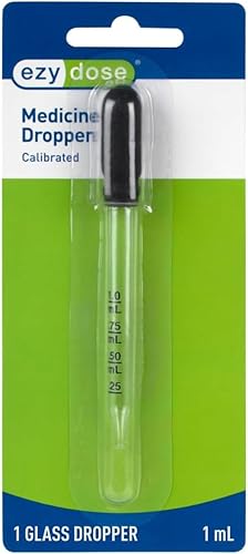 Miniatura 9 de Ezy Dose Gotero de medicina para oídos y ojos, para aceites líquidos y esenciales, capacidad de 1 mL, vidrio, punta recta y doblada, fabricado en