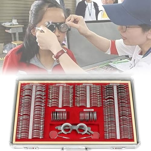 Kit de 104 lentilles d'essai optiques de haute qualité avec monture en métal