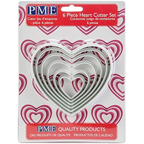 PME PNH2 Heart Cutters, Set of 6, White, 11 x 1 x 11 cm Cover