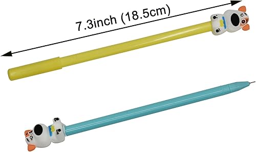 Miniatura 2 de Maydahui Gawk - 12 bolígrafos de gel para perros con dibujos animados 3D, diseño de pajarita de tinta negra, para la escuela y la oficina