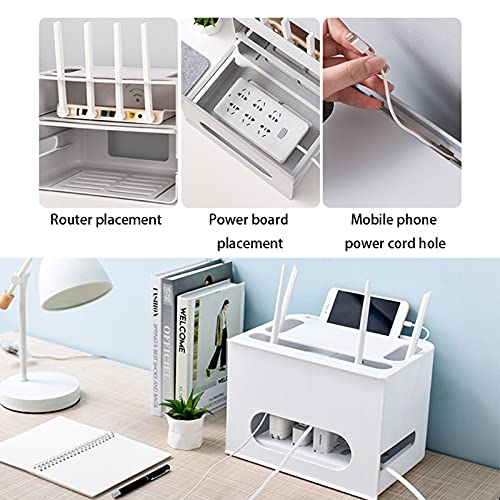 Boîte rangement routeur de bureau en finition premium pour décodeur TV - 3