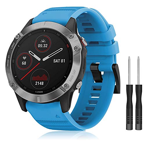 Bracelet Fenix 5/Fenix 5 Plus/Fenix 6/Fenix 6 Pro/Fenix 7/Fenix 7 Solar/Fenix 7 Sapphire Solar/Forerunner 935/945, 22mm Remplacement en Rapide Bande de Montre en Silicone Bracelet Cover