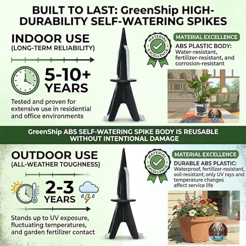 GreenShip 8 Pack Self Watering Planter Insert, Wick Spikes for Plants, Patented Plant Wicks for Self Watering, Plant Stakes for Indoor Outdoor Plants,Vacation Use(Small*4+Medium*4) image 5
