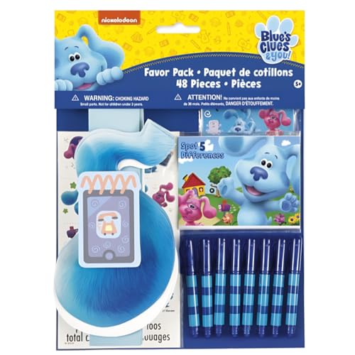 Assorted Blues Clues Favor Pack - 48 Pcs. | Fun & Colorful Design Perfect Party Supplies for Birthdays Themed Events Family Gatherings & More