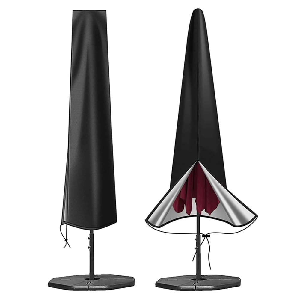 Copertura per ombrellone a sbalzo da 9 a 3,7 m, resistente alle intemperie, con asta telescopica e cerniera, colore nero