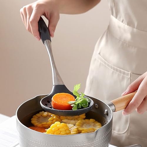 Miniatura 6 de Juego de utensilios de cocina, juego de utensilios de cocina de silicona con mango de acero inoxidable, utensilios de cocina para hornear, caja de