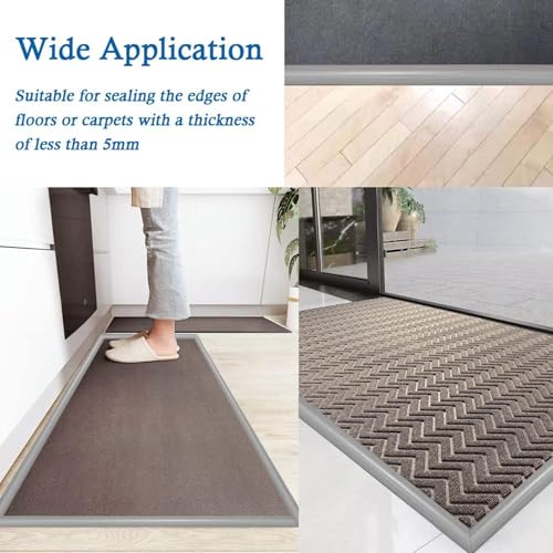 Tira de transición de PVC para Suelos - Rampa para Puerta de 2 m para Laminado y Vinilo, Cubierta de umbral para Alturas Inferiores a 5 mm, Divisor para una transición Suave del Suelo