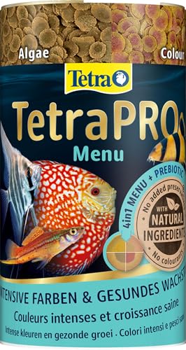 Tetra Pro Multi-Crisps Menu - 4in1 Premium Fischfutter-Mischung mit verschiedenen Crisps-Sorten für Energie, Farbe, Wachstum, 250 ml Dose