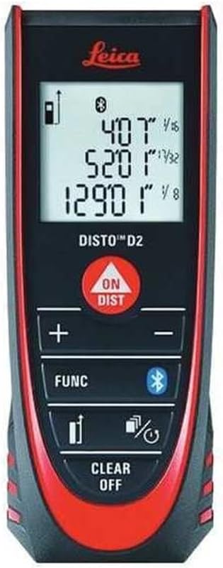 Geosystems DISTO D2 Nuevo medidor de distancia láser de 330 pies con Bluetooth 4.0, negro/rojo, 1,7 x 1 x 4,6 pulgadas | bluetooth 4.0