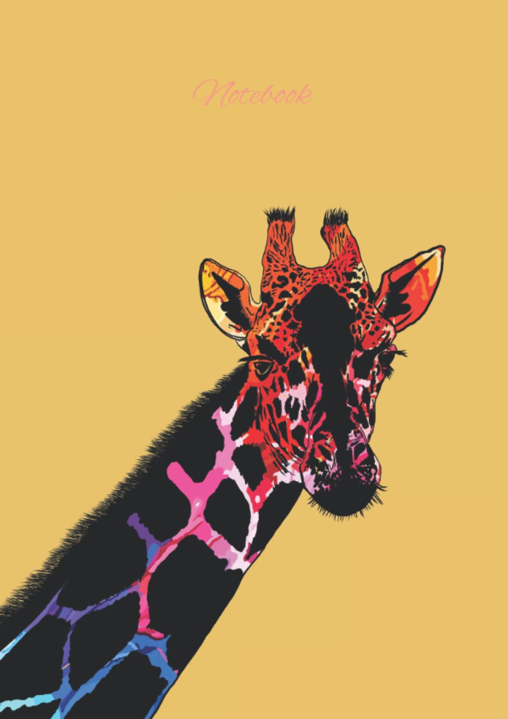 A4 Giraffe Double Light orange Notebook 140 pages: Blank lined paper 210mm x 297mm, high quality cover By Elizabeth Banks
