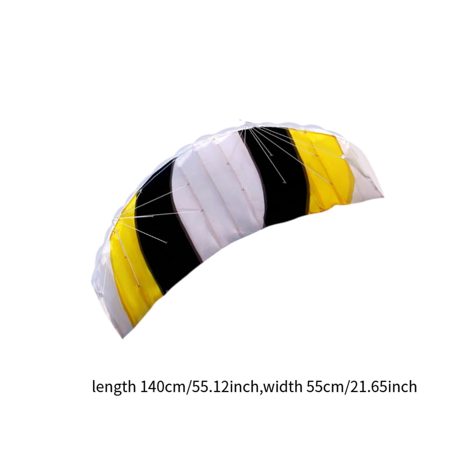 YIJU Two Line Stunt Kite with Reel Set, Easy to Fly, Outdoor Parafoil Kite for Children Adults, Yellow