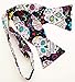 black sugar skull bow tie - day of the dead Mexican pre-tied and self tie bow ties - folkloric skulls design pocket square - Dia de los Muertos - cotton handmade - fiesta wedding party groom bowtie