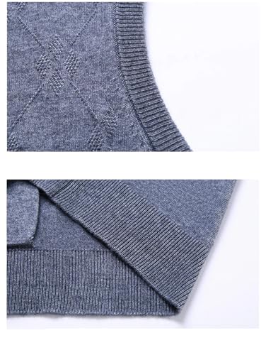 Mens Winter Fashion Knit Sweater Vest V Neck Woolen Casual Sleeveless Cardigan4