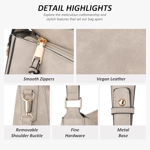 Image of TANTOMI Hobo Bags for Women Crossbody Bags Set Crossbody Purses and Handbags Tote Bags with Adjustable Shoulder Strap 2pcs