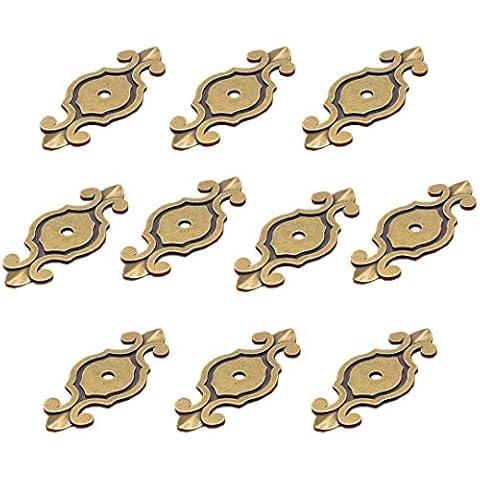 Creatwls 10 pcs Drawer Knob Backplane Pull Handles Back Plate, Furniture Decoration Accessories Furniture Protection Backplanes with Screws, Zinc Alloy Cover