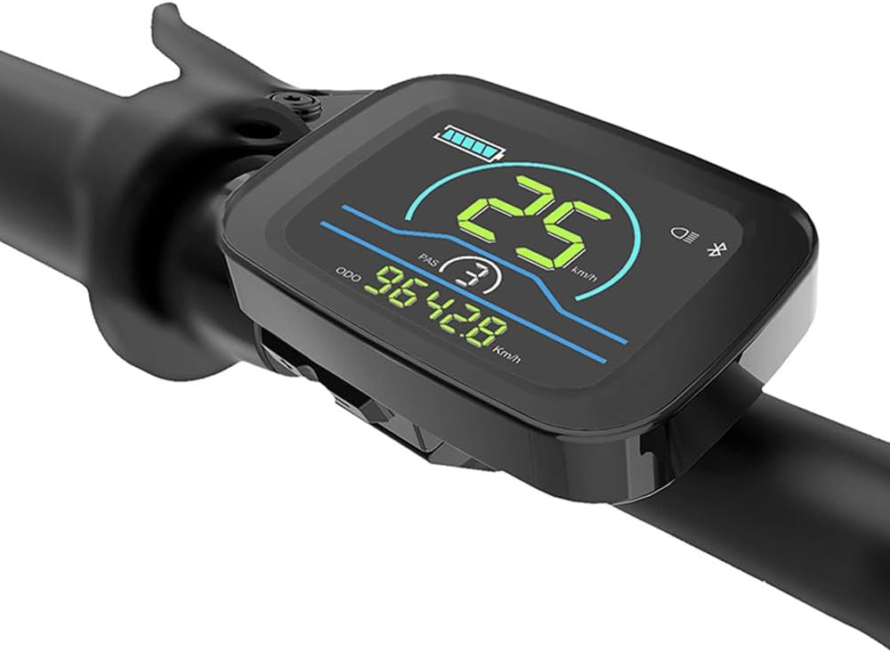 YL81C display showing a vibrant color screen with speed, mileage, and battery indicators.