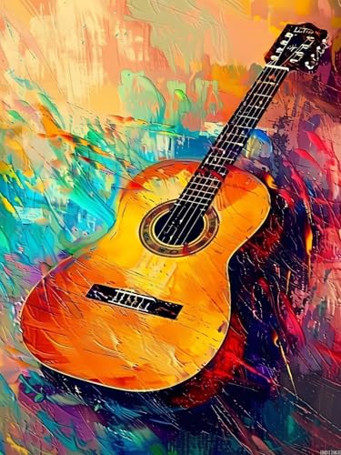 Kit peinture diamant 5D guitare magique | Peinture par numéros adultes 30x40