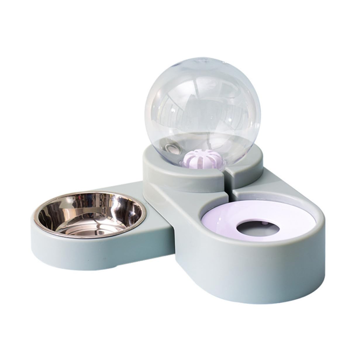 Automatischer Doppelter Haustier Trinknapf Wasserspender Blau Edelstahlbehälter rutschfest Sicher Glatte Oberfläche für Hunde und Katzen Zuhause und Tierladen