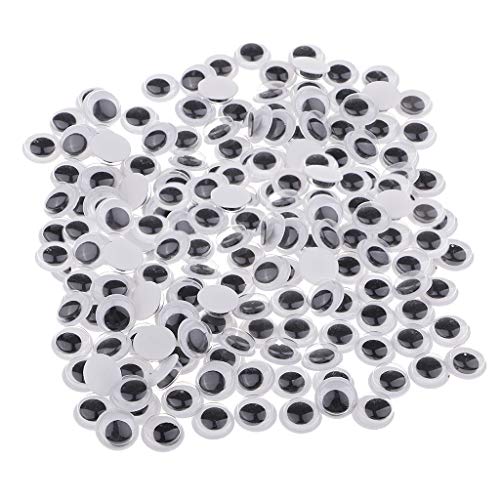 IPOTCH Plástico Auto-Adhesivos Ojos para Muñeca Hacer Juguetes Ojos de Manualidades - 10 mm 200 Piezas