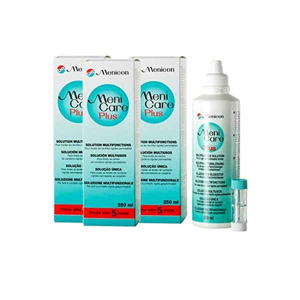 Menicare Reinigungshilfe für Kontaktlinsen, weiß, 3er-Packung, ZCALMENP250x3, 250 ml (3er Pack)