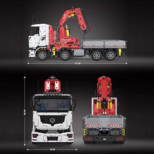 Onenineten Technik LKW Kran Bausteine, 2.4Ghz/APP RC Ferngesteuertes Kran Modell Bausatz mit Fernbedienung und Motors… – Bild 5