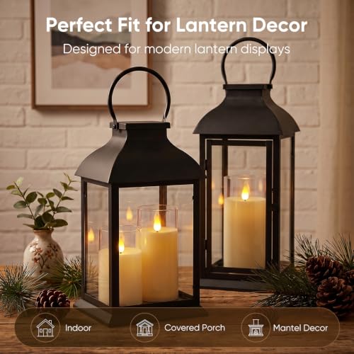 Image of Homemory Ivory Rechargeable Flameless Candles with Remote Timer, Set of 3