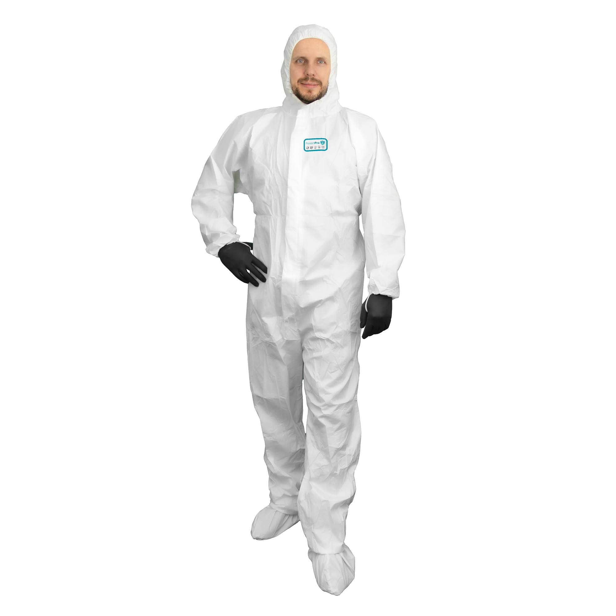 GLAESERclean | Einweg-Schutzanzug ProtectPro 2 | Schutzanzug Kategorie 3, Typ 5B+6B | 50 Stück