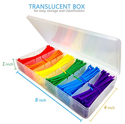 Lenitech 4 Inches 600 Pcs Multi-Purpose Cable Ties, Assorted Colored, Multicolour, 600Pcs - Image 3