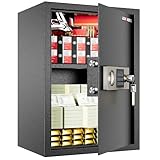 Locksworth Safe for Home, 1.9 Cubic Feet Safety Box for Money, Jewelry, Documents and Guns, Security Safe for Office, Hotel, 13.8'W x 12.2'D x 19.7'H