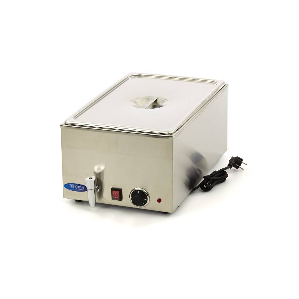 Bain Marie avec robinet inclus 1/1 GN Kit électrique - Acier inoxydable - Professionnel - Avec bacs Gastronorm - Maintenir les aliments au chaud