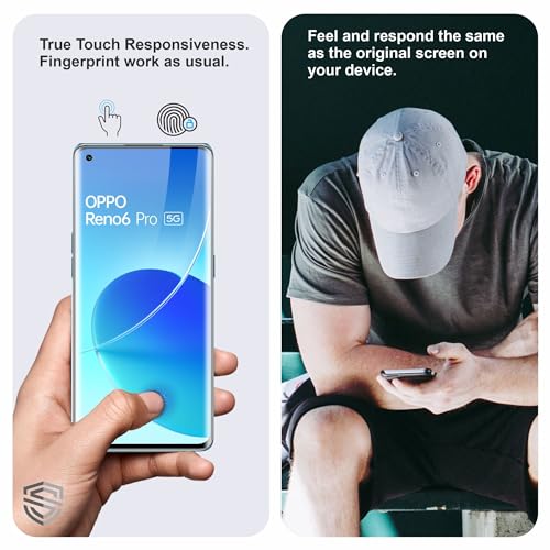 Image of TPU hydrogel Edge to Edge Screen Protector Guard For Oppo Reno6 Pro, Reno 5 Pro, 4 Pro and Realme X7 Pro (6.55 Inch) With Installation Kit | Fingerprint Compatible | Edge to Edge