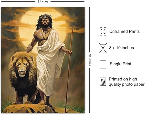 Miniatura 2 de African American Art, Jesus Poster for Black Man - Inspiring Christian Gifts for African Americans, Black Men, Black women - Religious Wall Art -