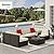 Outsunny 7-Piece Patio Furniture Set, Outdoor Wicker Conversation Set, All Weather PE Rattan Sectional Sofa Set with Cushions and Tempered Glass Top Coffee Table, Pillows, Beige