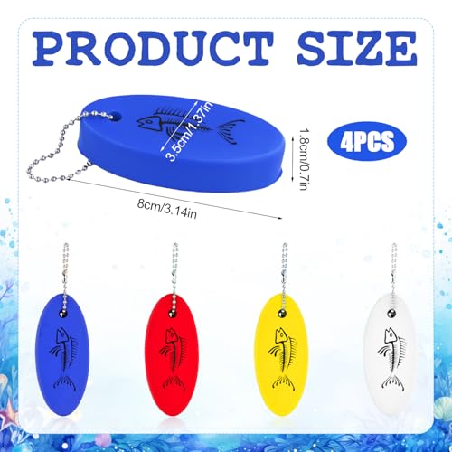 Image of NQEUEPN 4pcs Floating Boating Keychain, Boat Key Floating Keychain Rescue Tube Fishing Surfing Sailing Outdoor Water Sports Accessories Floating Keychain (4 Colors)