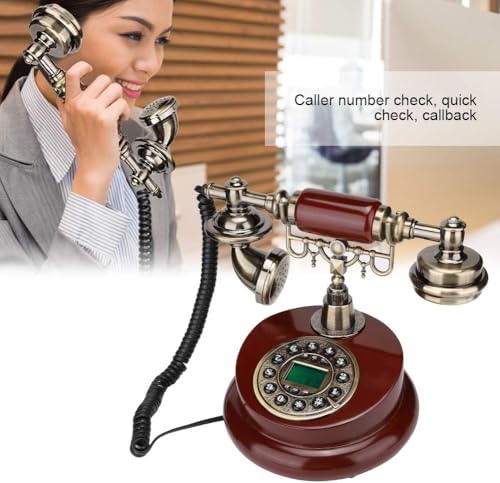 Image of Scizor Home Office Decor Landlines Fashion Creative Antique European Pastoral Retro Wired Phone, Nostalgic Style, Rotary Dial, with Resin Body, Used for Office Home Living Room Telephone Line (SC-05)