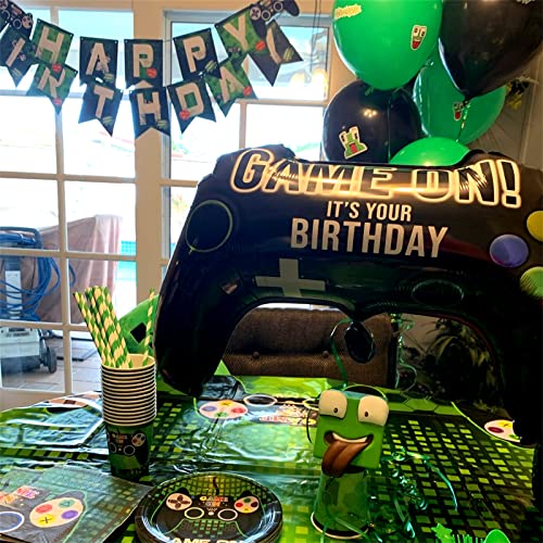 5 Pieces Video Game Party Balloons, Giant Video Game Controller Mylar Foil Balloons Game On Balloons For Kids Boys Fortnite Gaming Theme Birthday Party Video Game Baby Shower Decorations Supplies #TOP7