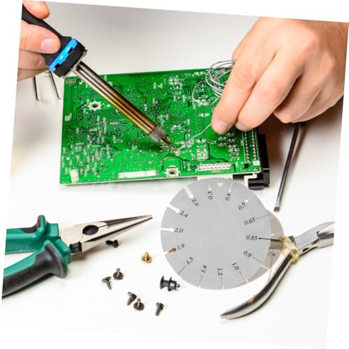 Ciieeo 2pcs Juego de Calibradores para Soldadura de Acero Inoxidable para Medir Grosor de Hojas Metálicas y Alambres miniatura 7