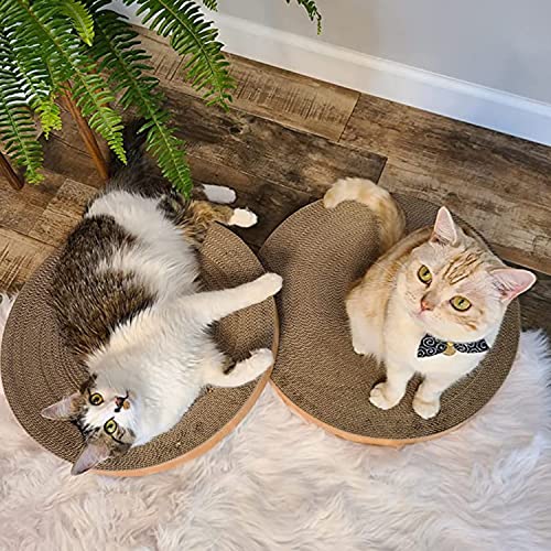 Goofy-Tails-Cat-Scratcher-Lounger-Recycled-Paper-Corrugated-Scratch-Pad-for-Cats-Sunset-Yellow-40-cm-x-40-cm-x-11-cm