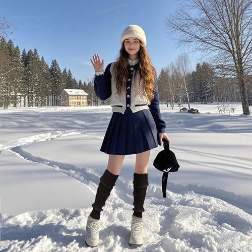 Womens Ribbed Leg Warmers Knitted Long Boot Ankle Heap Sock for Party Sports4