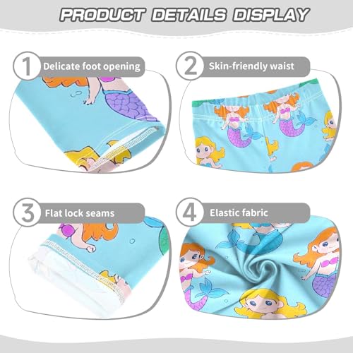 ALAZA Girls' Leggings Children's Yoga Pants Skinny Printed Dance Mermaid Cute Cartoon Comfortable 4T2