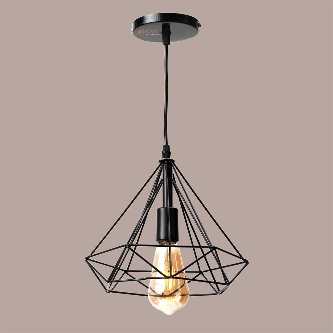 JACKAL® Vintage Pendant Light (????????????) | Decorative Fancy Lights for Home, Living Room, café, Restaurants & Bar (Vintage, Black Diamond, Metal, Medium, 1, LED Pendant Light) (B0CPKZ94JF) Amazon Price History, Amazon Price Tracker