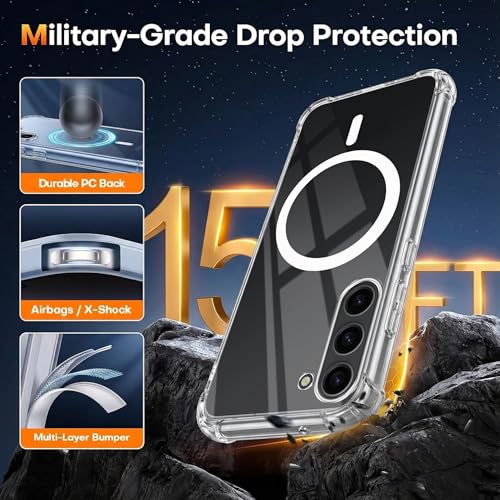 Image of Jkobi Shockproof Crystal-Clear Back Cover for Samsung Galaxy S23 Plus (Magsafe Wireless Support | Drop & Camera Protection | Hard Polycarbonate)